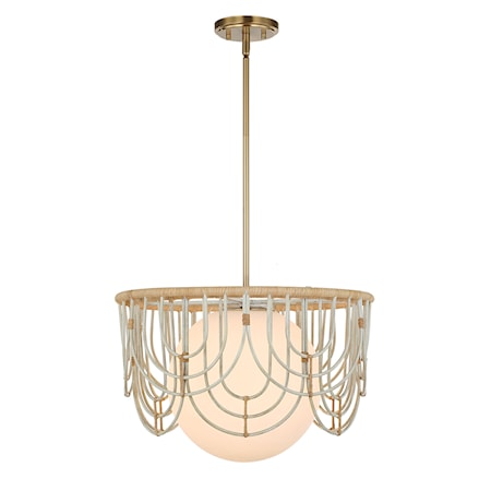 Arches 1 Light Rattan Pendant