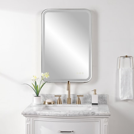 Crofton Lighted Black Vanity Mirror