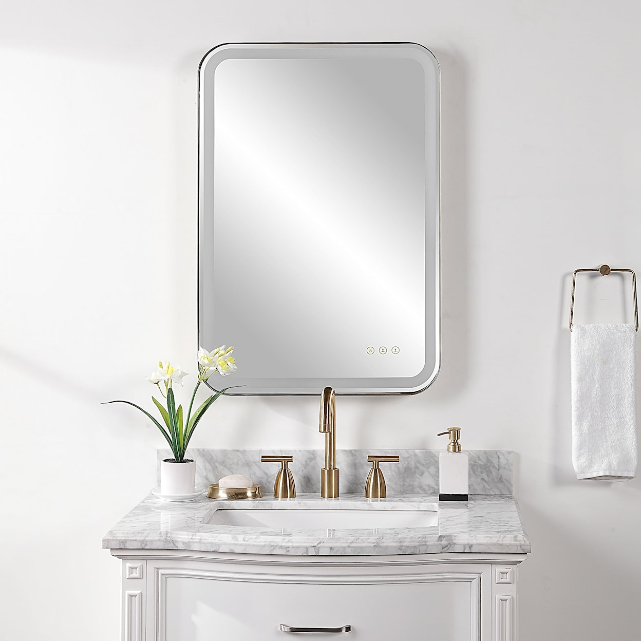 Uttermost Crofton Crofton Lighted Black Vanity Mirror