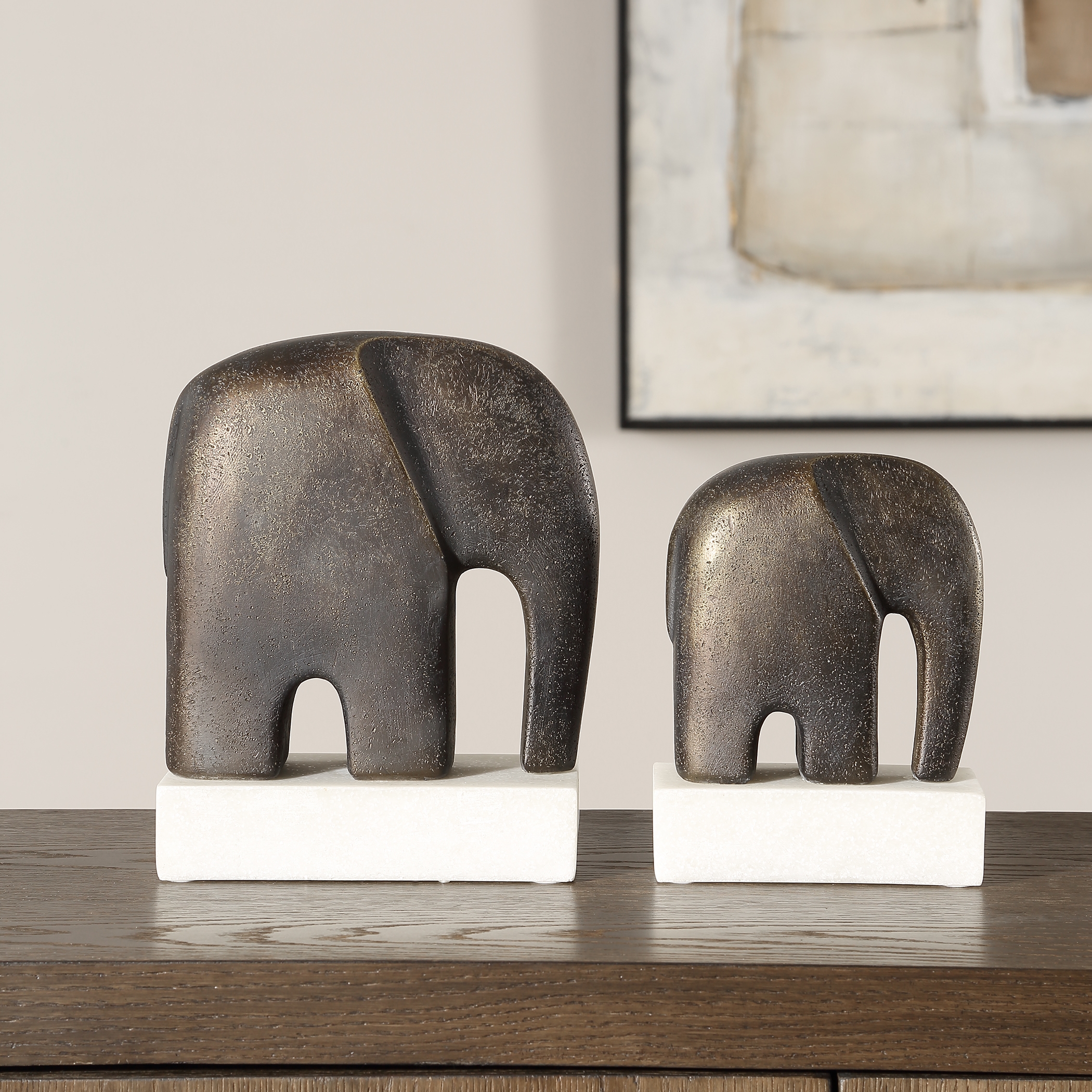 Timeless Tusk Bronze Sculptures Set/2
