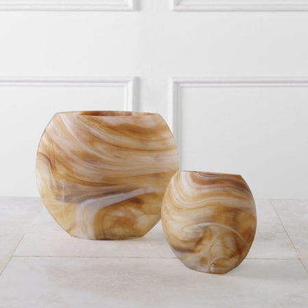 Set of 2 Fusion Swirled Vases