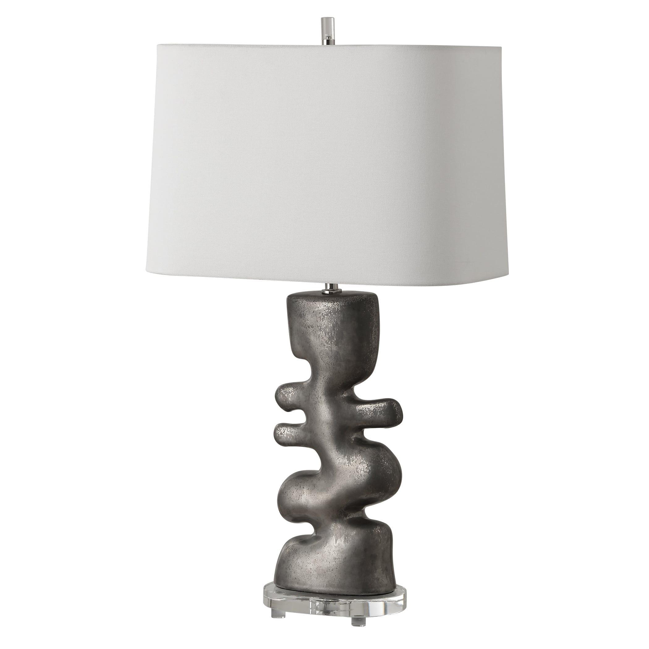 Free Flowing Nickel Table Lamp