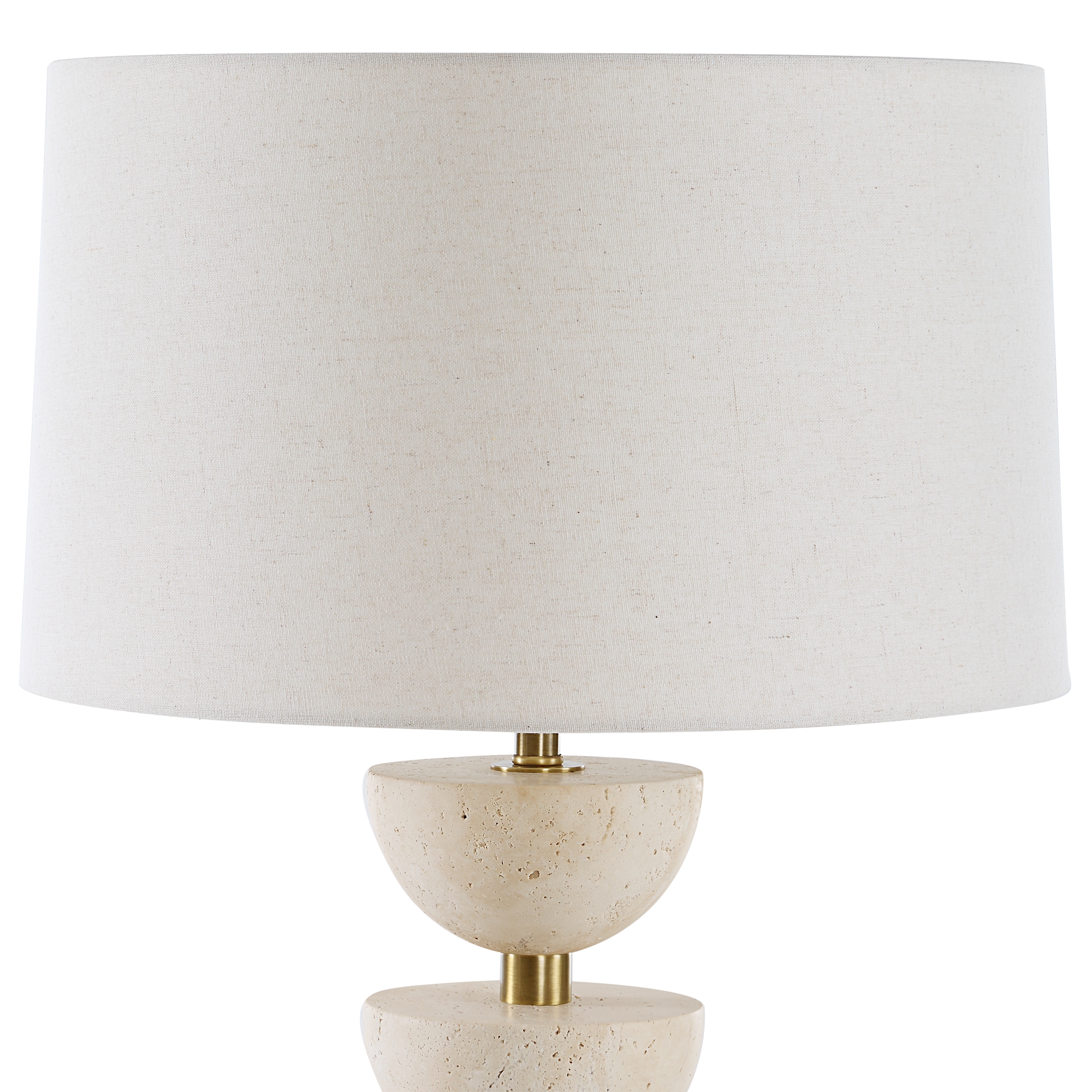 Hemisphere Travertine Table Lamp