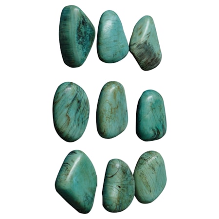 Pebbles Aqua Wood Wall Decor S/9