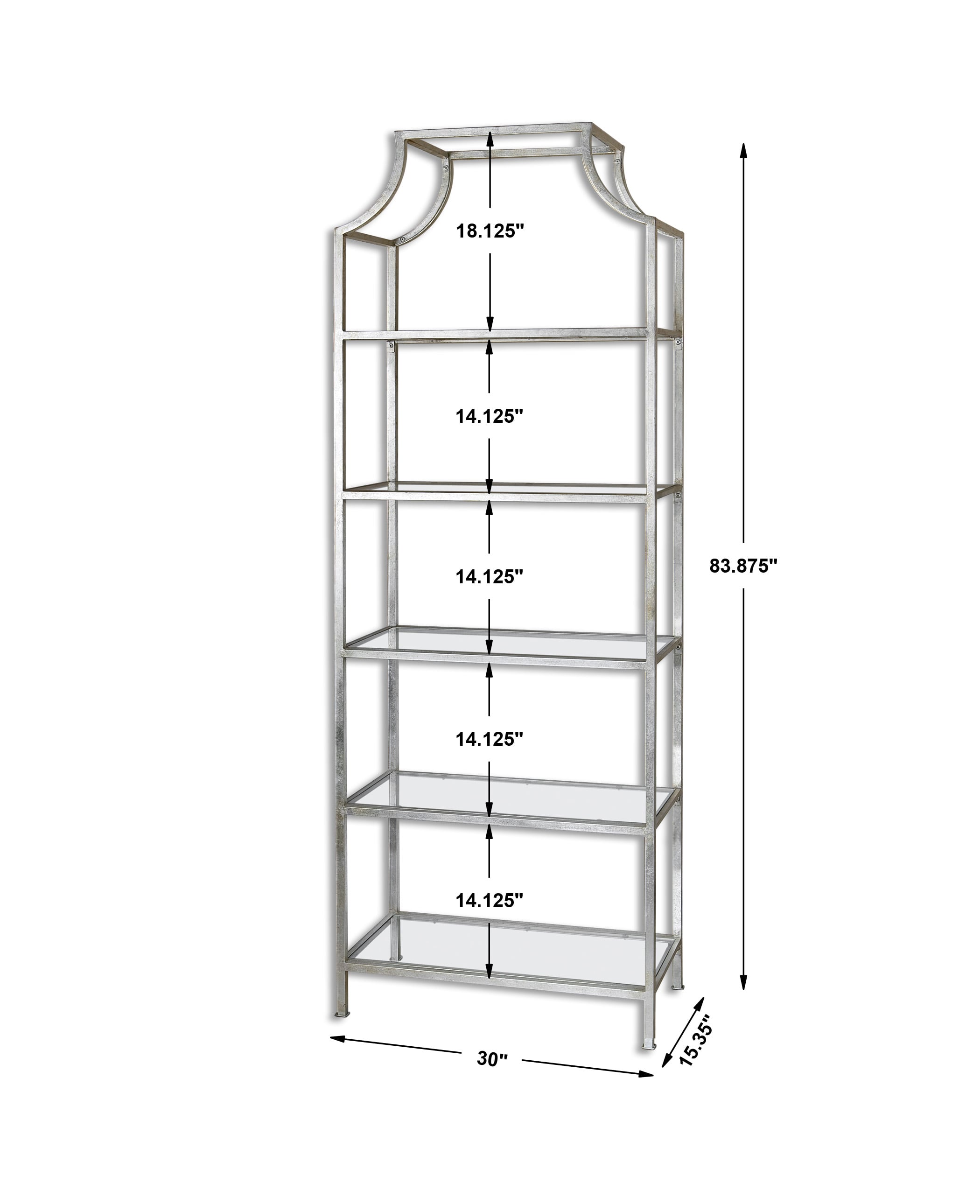 Uttermost Accent Furniture - Bookcases Aurelie Silver Etagere