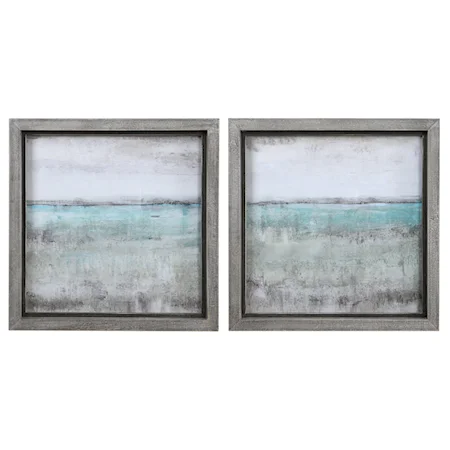 Aqua Horizon Framed Prints, Set/2