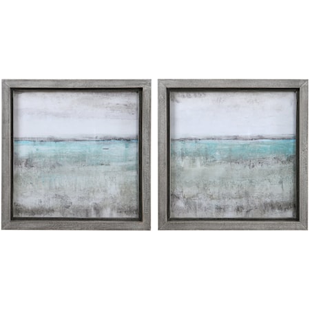 Aqua Horizon Framed Prints, Set/2