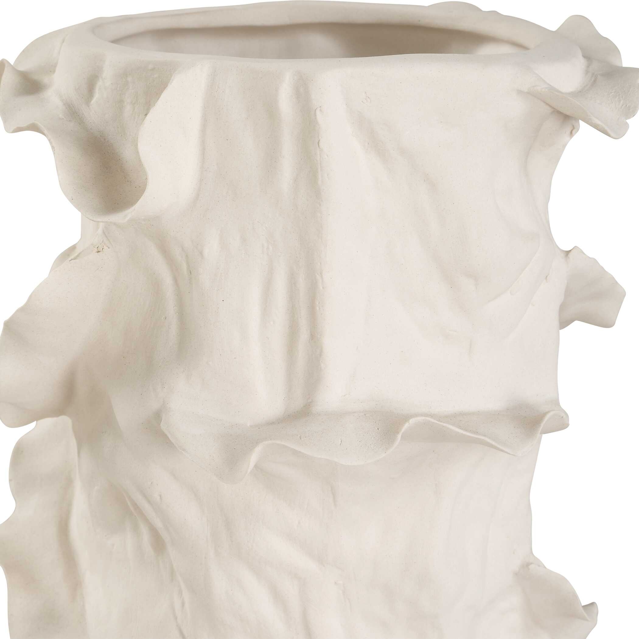 Ripple Crest White Vases