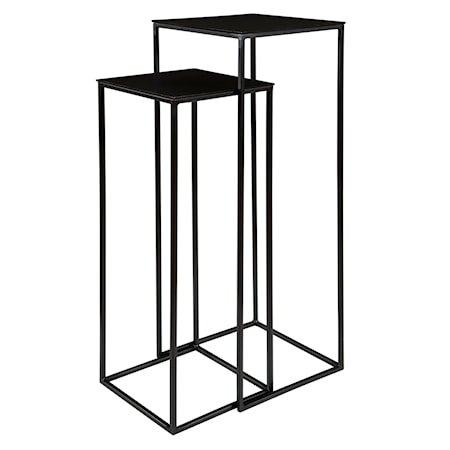 Coreene Nesting Pedestal Tables S/2