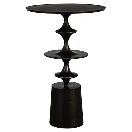 Flight Textured Black Accent Table