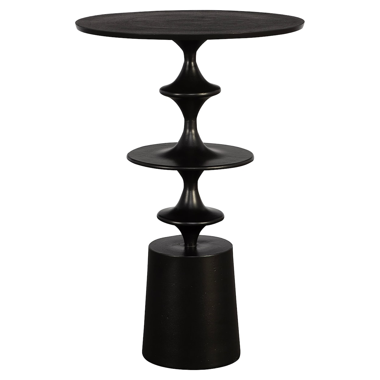 Uttermost Flight Flight Textured Black Accent Table