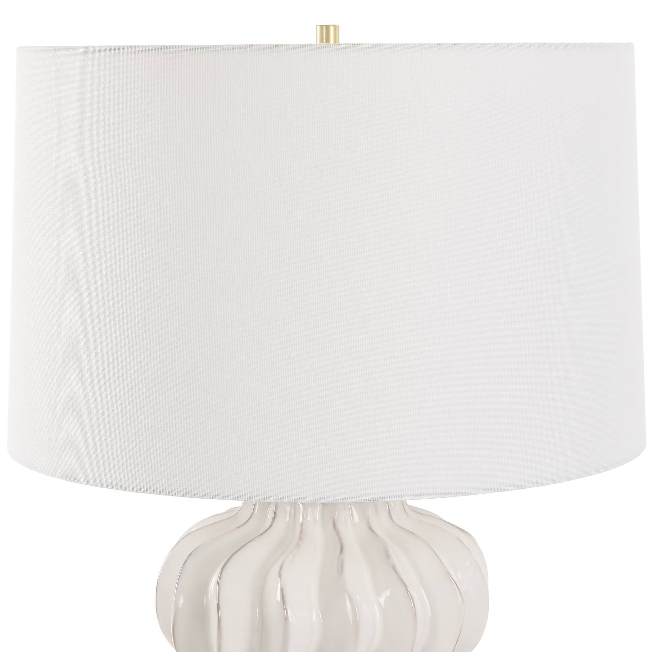 Wrenley Ridged White Table Lamp