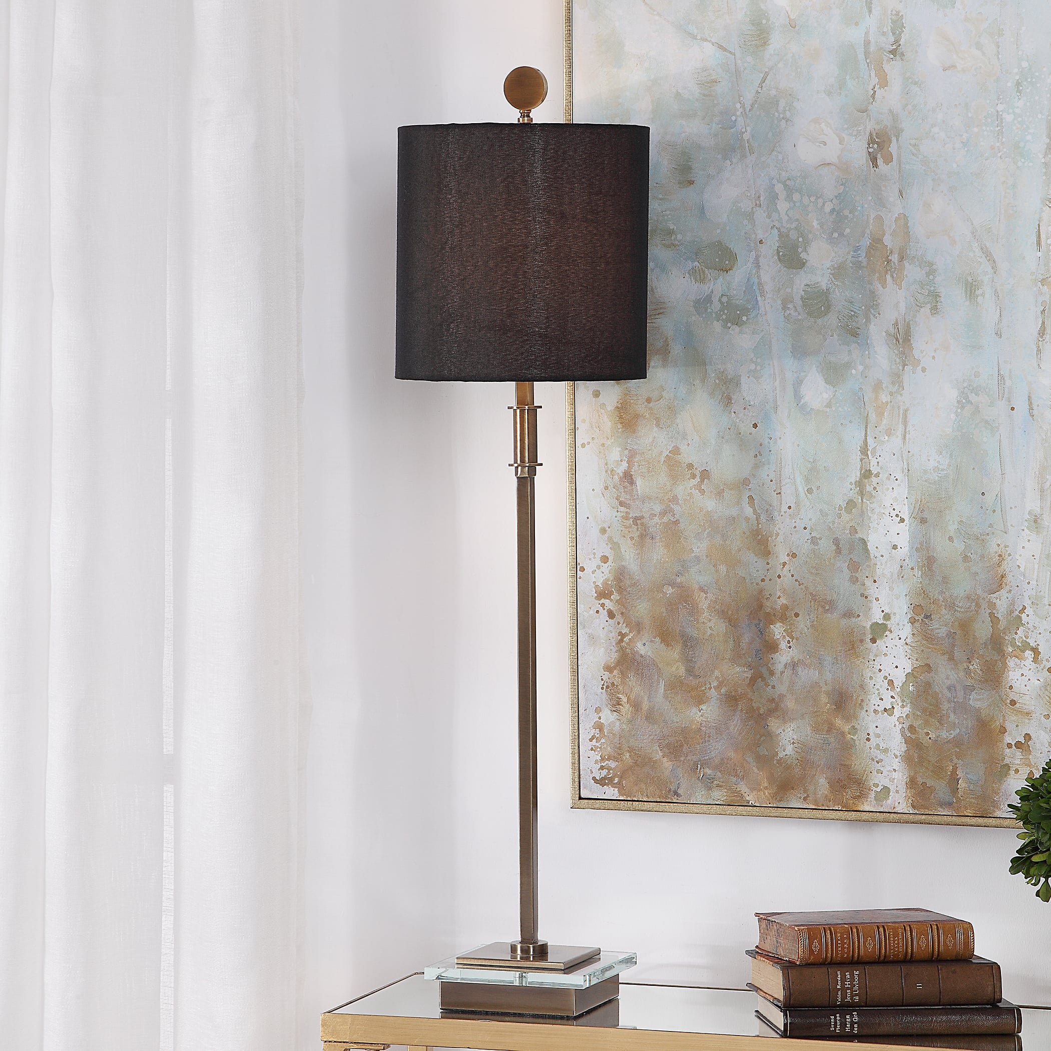 Uttermost Table Lamps Volante Antique Brass Table Lamp