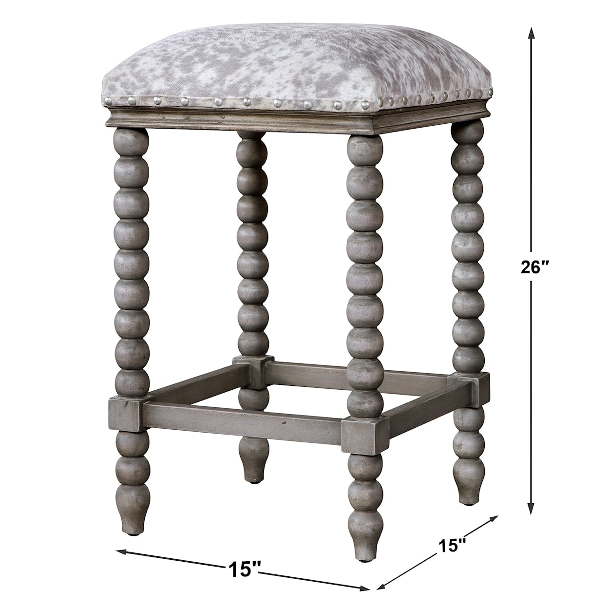 Uttermost Accent Furniture - Stools Estes Faux Cow Hide Counter Stool