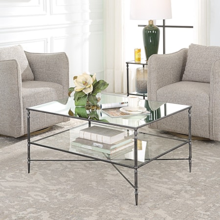 Henzler Mirrored Steel Coffee Table