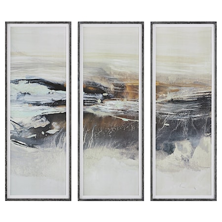 Graphite Horizon Framed Prints Set/3