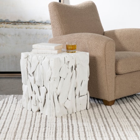 Teak Wood Bunching Cube Accent Table