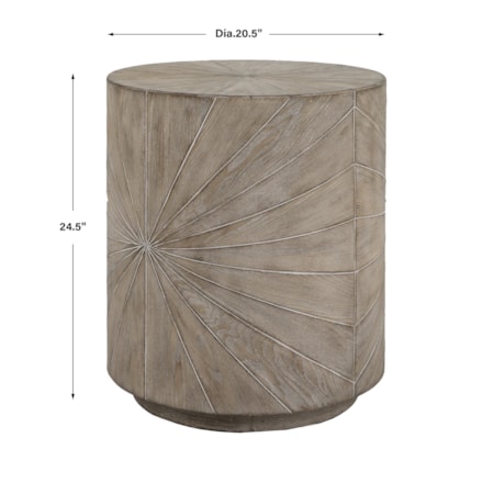 Fir Wood Veneer Side Table