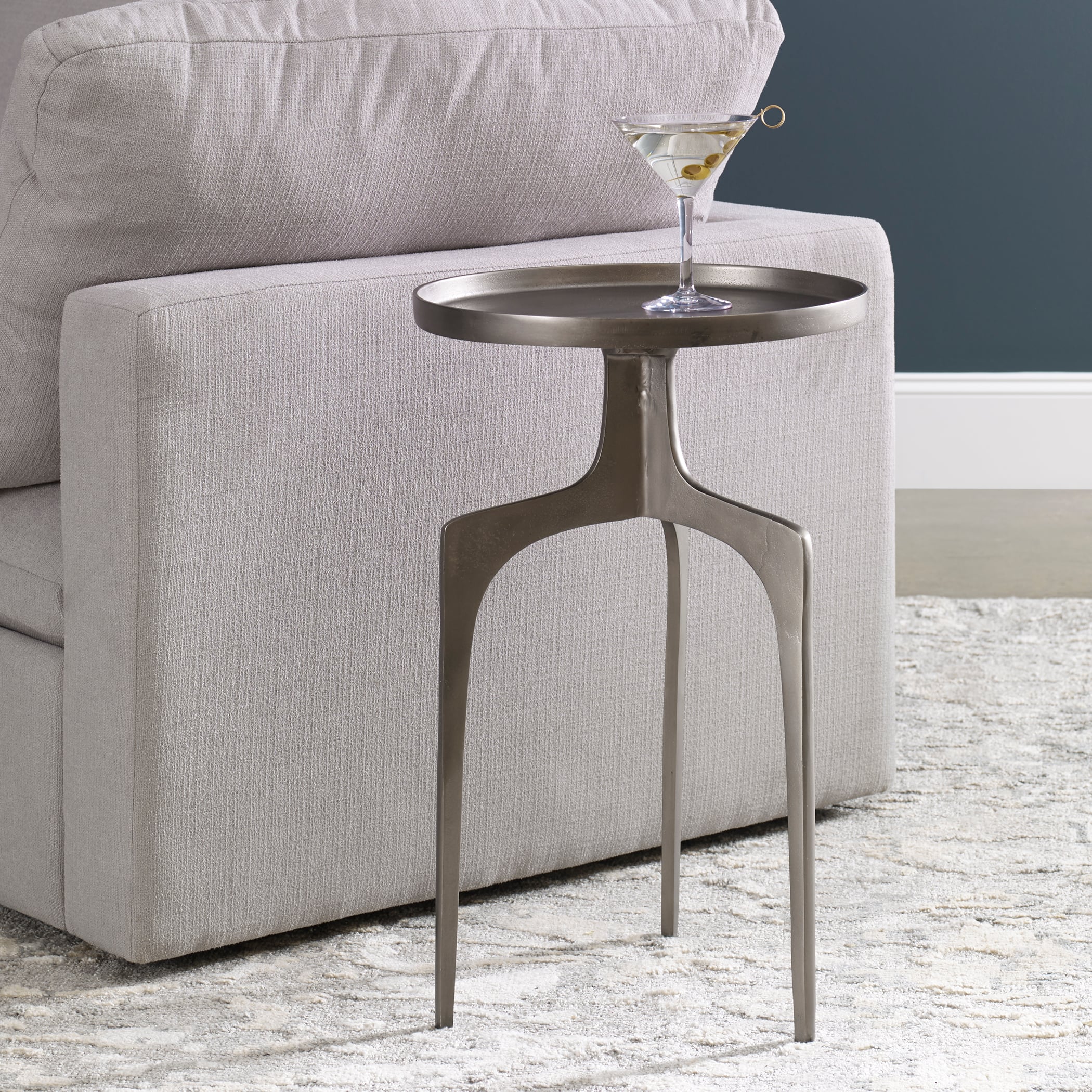 Kenna Nickel Accent Table
