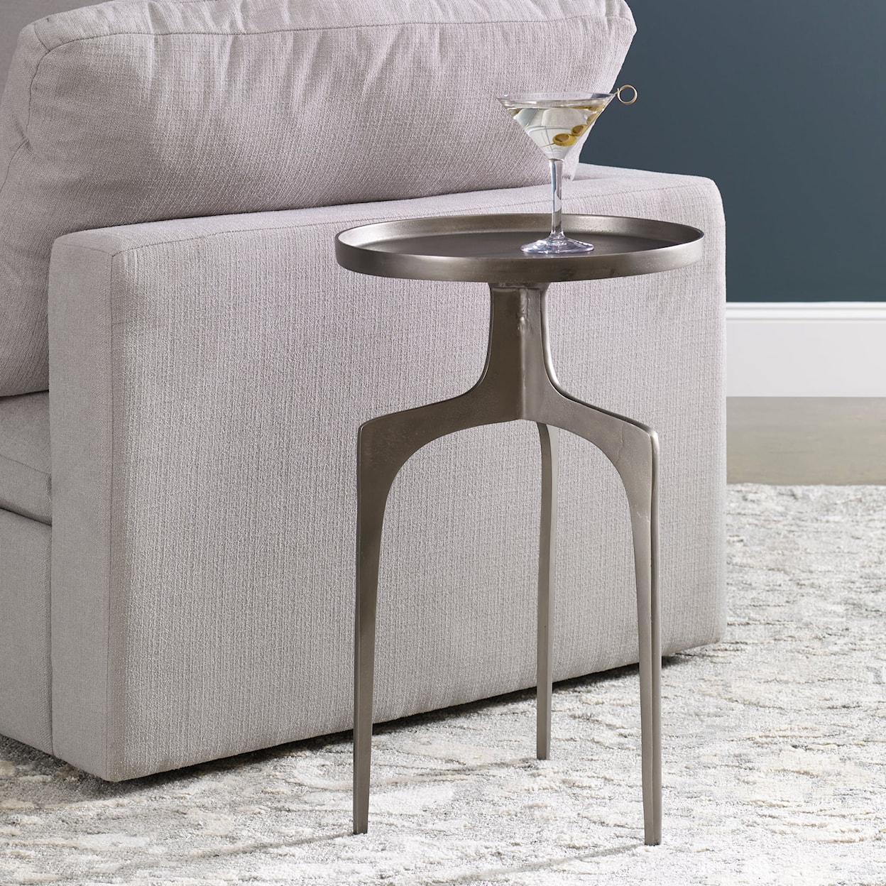Uttermost Accent Furniture - Occasional Tables Kenna Nickel Accent Table