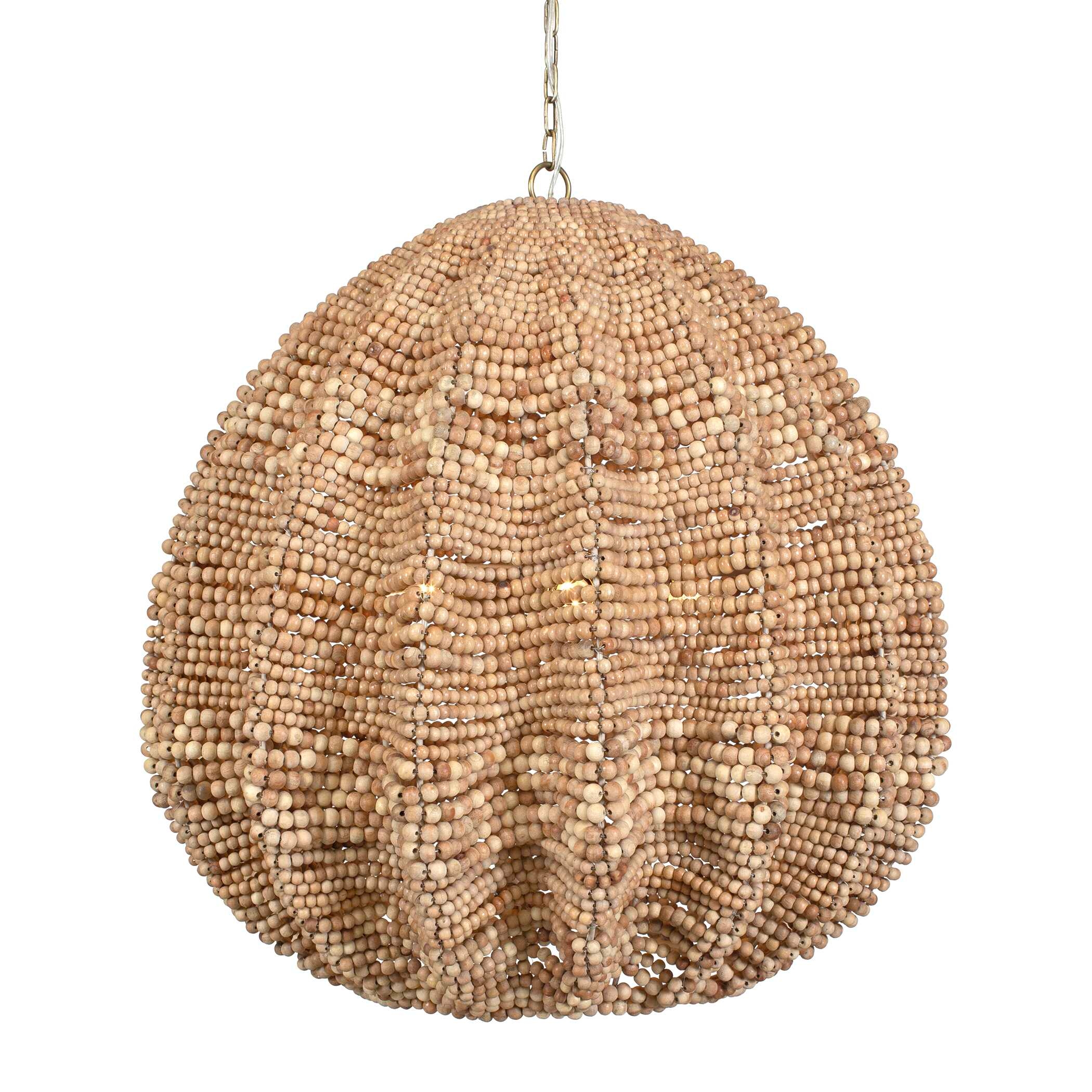 Kauri 5 Light Wooden Bead Pendant