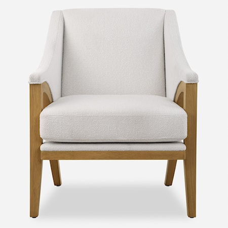 Evolve White Fabric Accent Chair