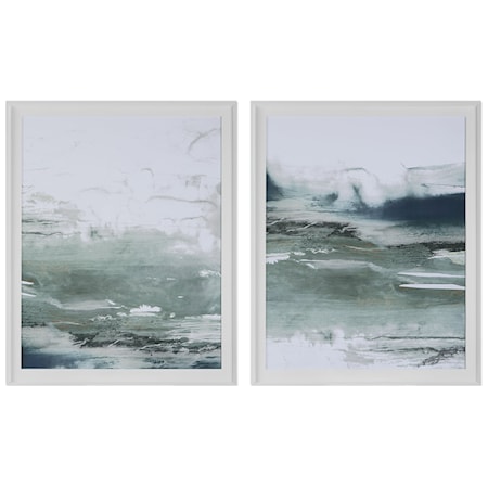 Set of 2 Emerald Daze Abstract Prints