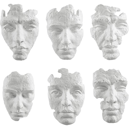 Self-Portrait White Mask Wall Decor Set/6