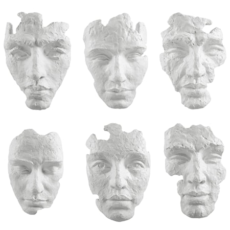 Self-Portrait White Mask Wall Decor Set/6