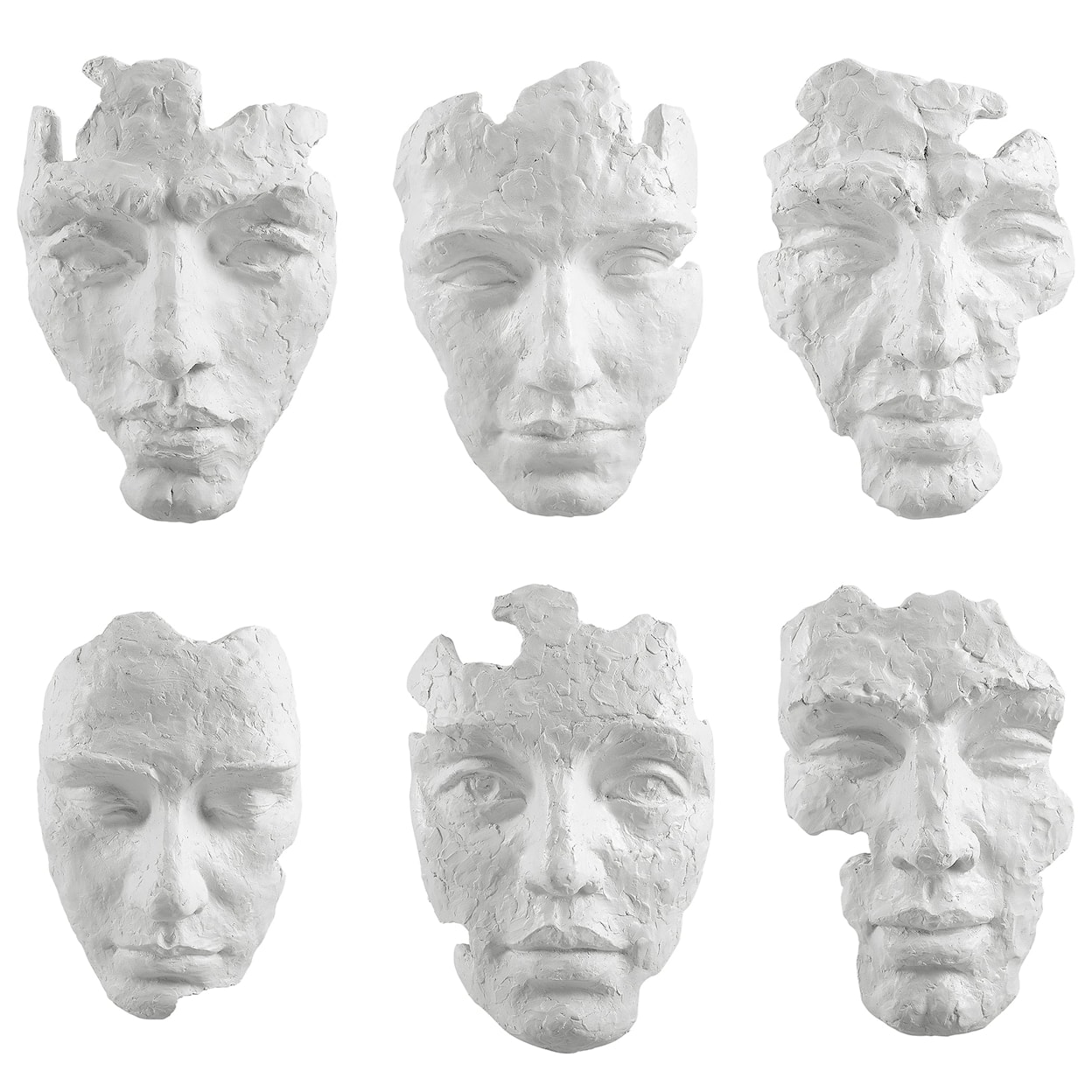 Uttermost Self-Portrait Self-Portrait White Mask Wall Decor Set/6