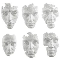 Self-Portrait White Mask Wall Decor, Set/6