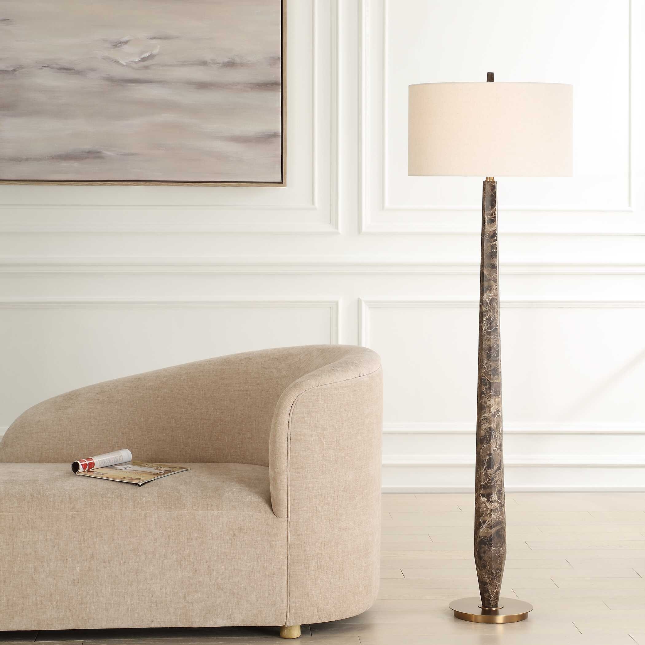 Tyree Brown Marble Floor Lamp