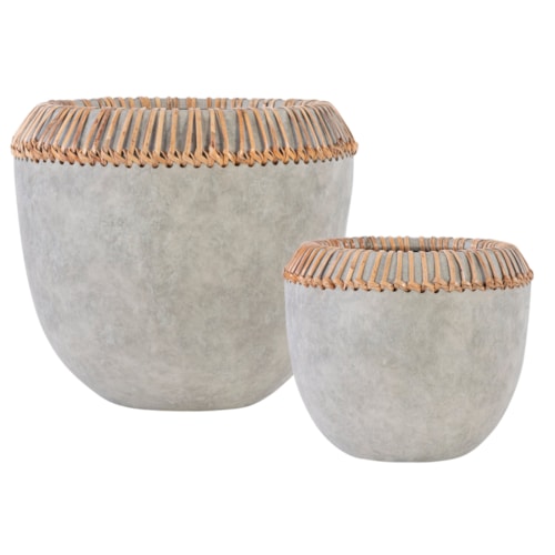 Aponi Concrete Ray Bowls, Set of 2
