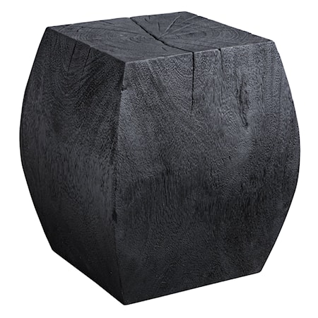 Grove Black Wooden Accent Stool