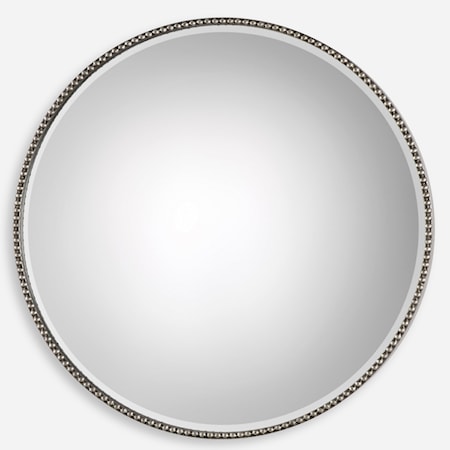 Stefania Beaded Round Mirror