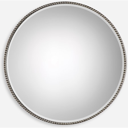 Stefania Beaded Round Mirror