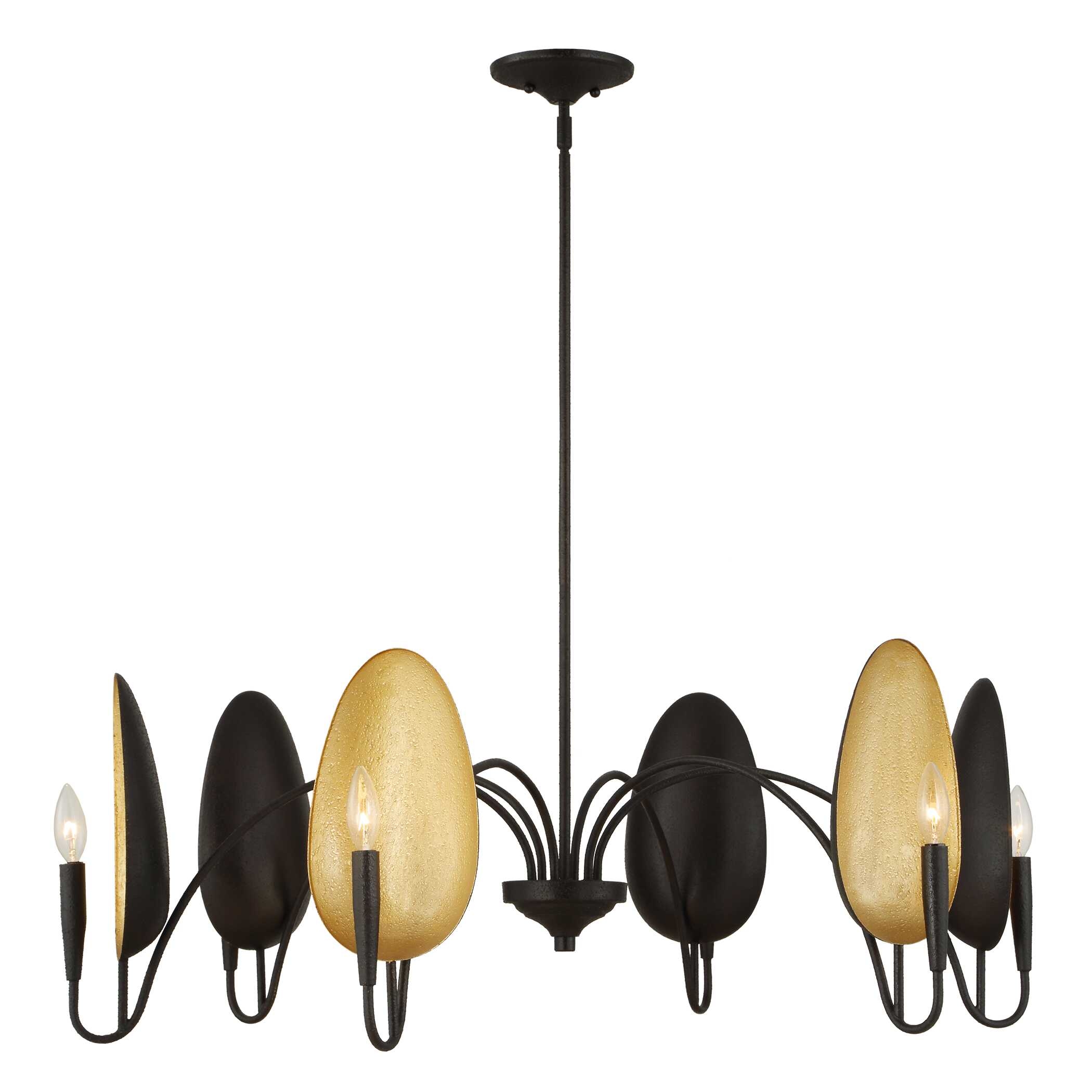 Uttermost Warwick Warwick 6 Light Matte Black Chandelier