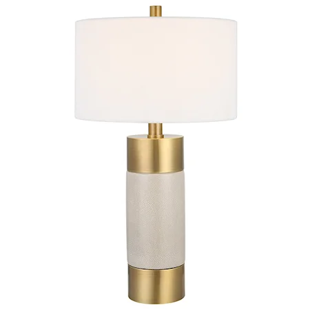 Contemporary Adelia Ivory and Brass Table Lamp