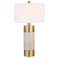 Contemporary Adelia Ivory and Brass Table Lamp