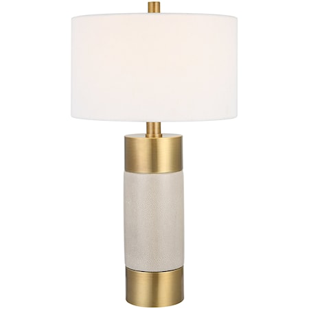 Adelia Ivory and Brass Table Lamp