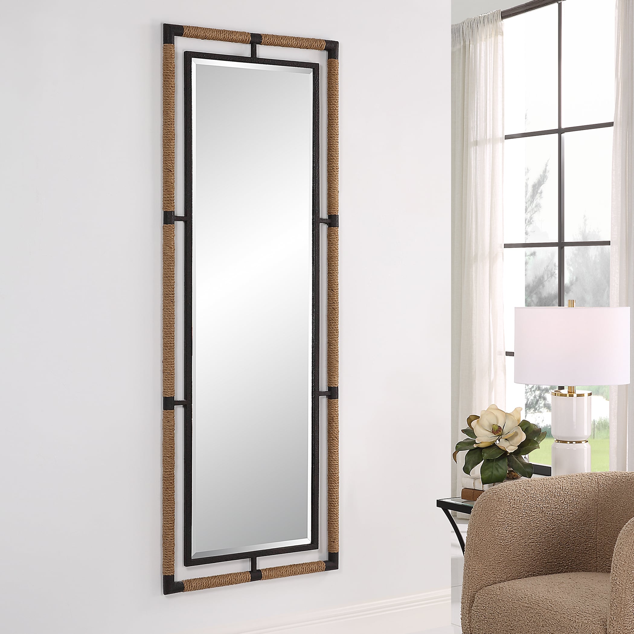 Melville Iron &amp; Rope Tall Mirror