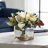 Uttermost Dobbins Magnolia Magnolia Bouquet with Glass Vase