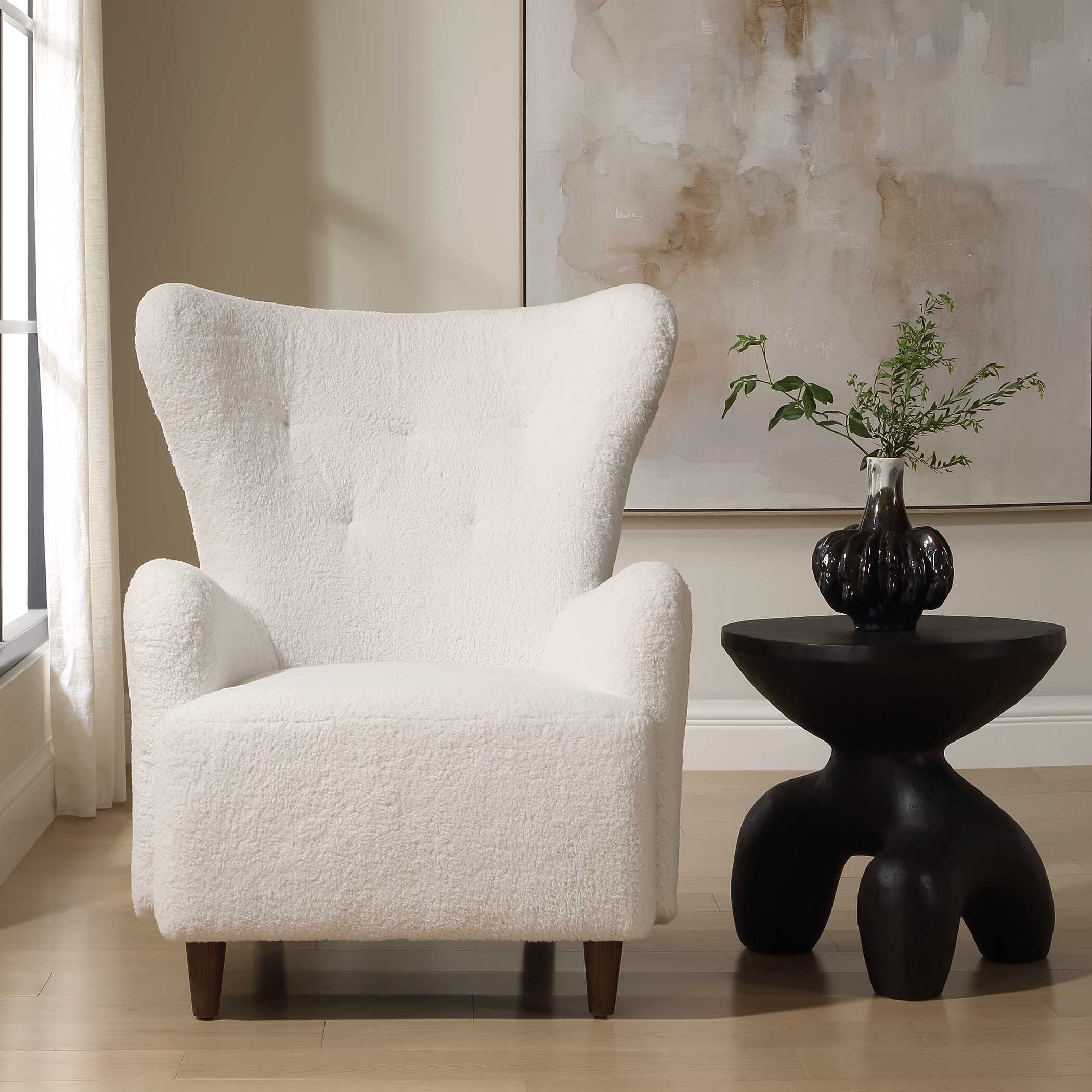Uttermost Ingel Ingel White Wingback Armchair