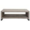 Uttermost Bosk White Washed Coffee Table with Open Shelving
