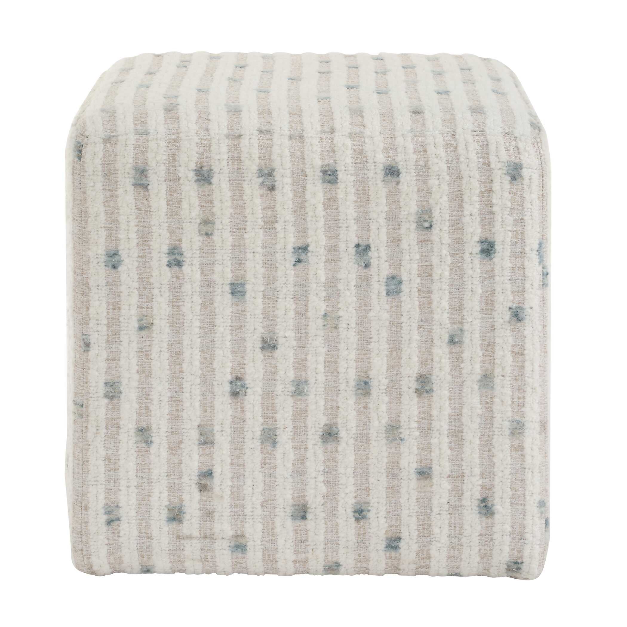 Joie White Chenille Ottoman