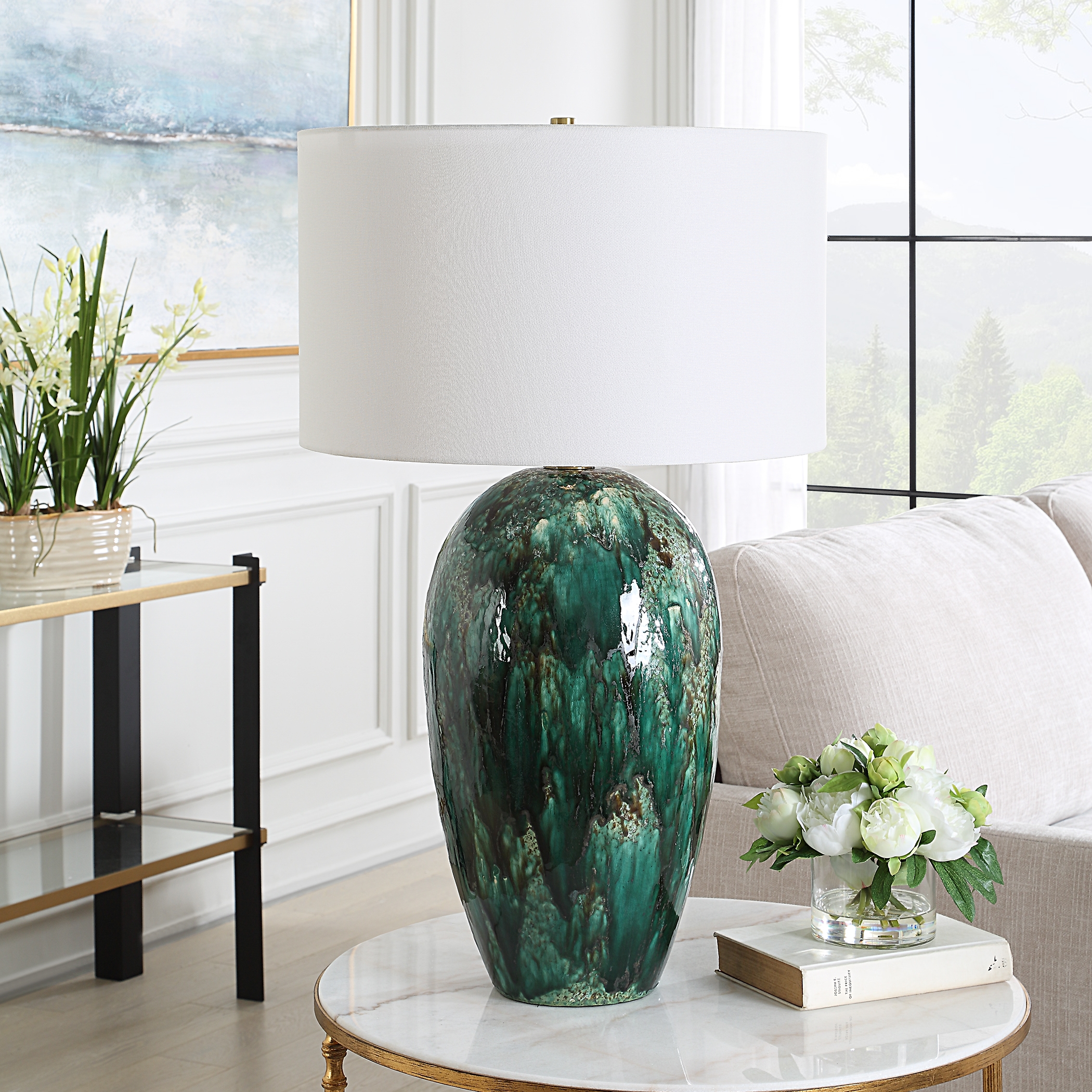 Ceralene Green Table Lamp