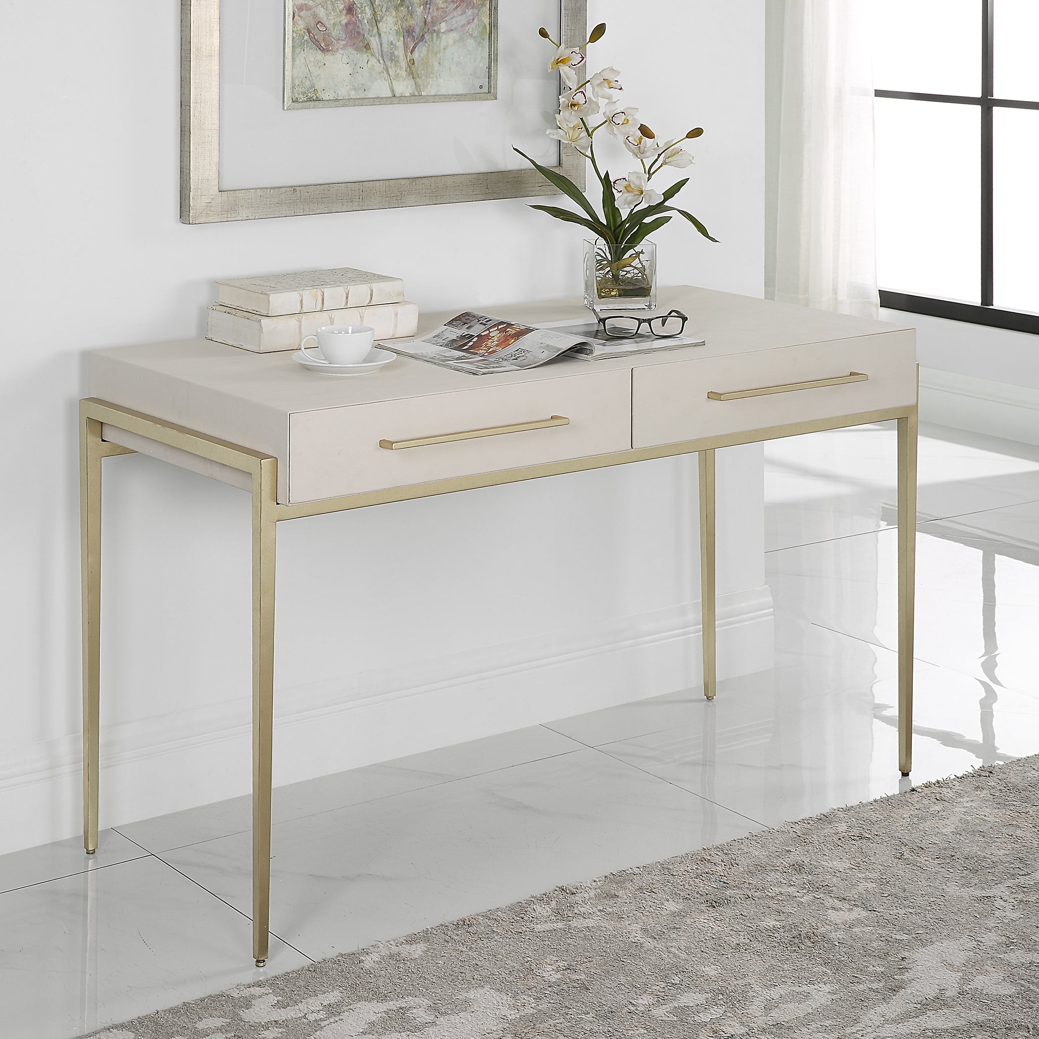 Uttermost Jewel Jewel Modern White Desk