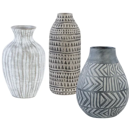 Natchez Geometric Vases, Set of 3