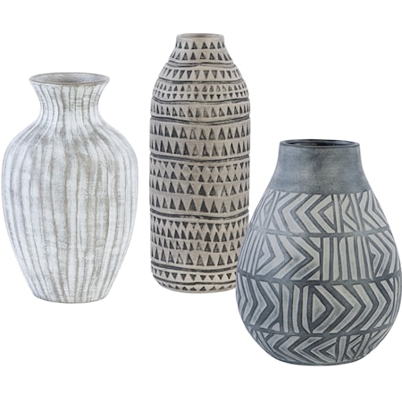 Natchez Geometric Vases, S/3