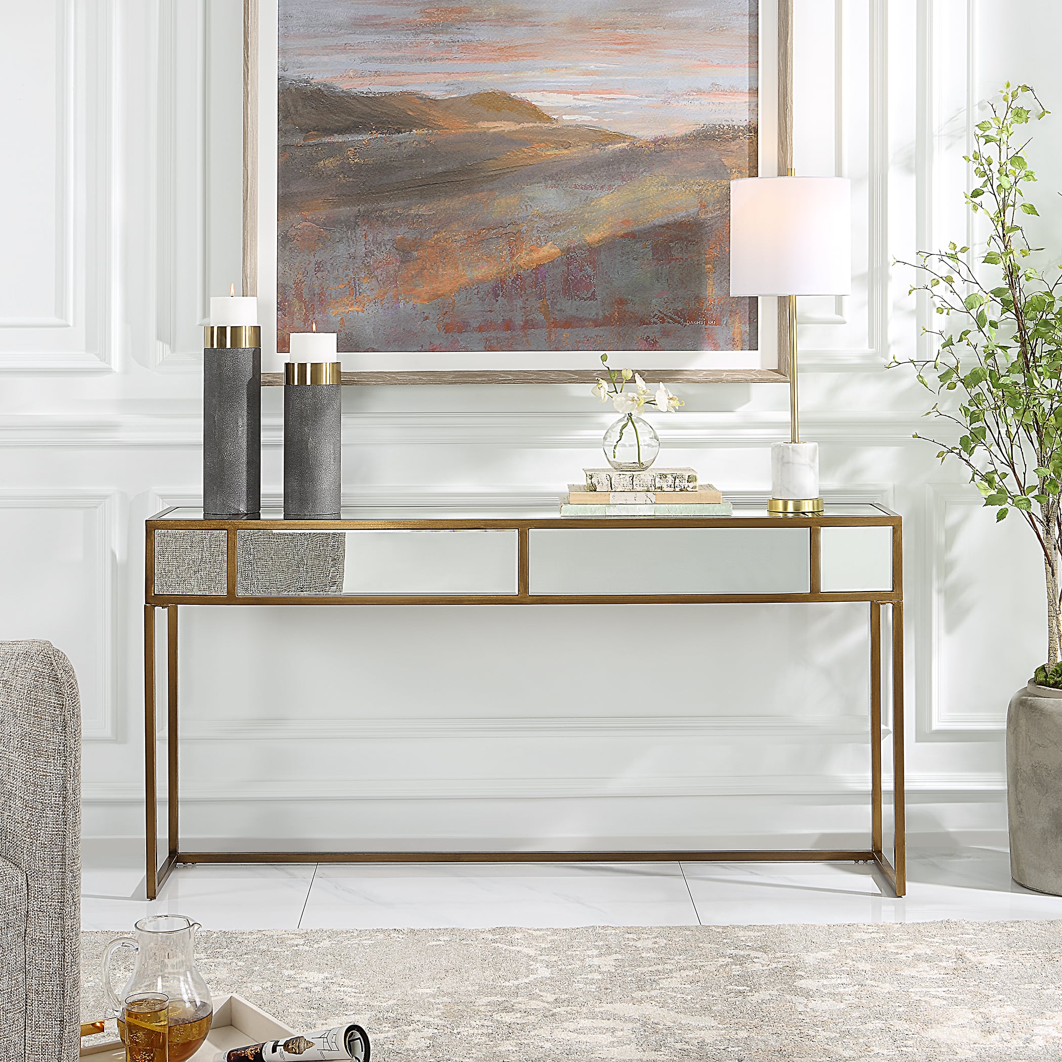 Uttermost Reflect Reflect Mirrored Console Table